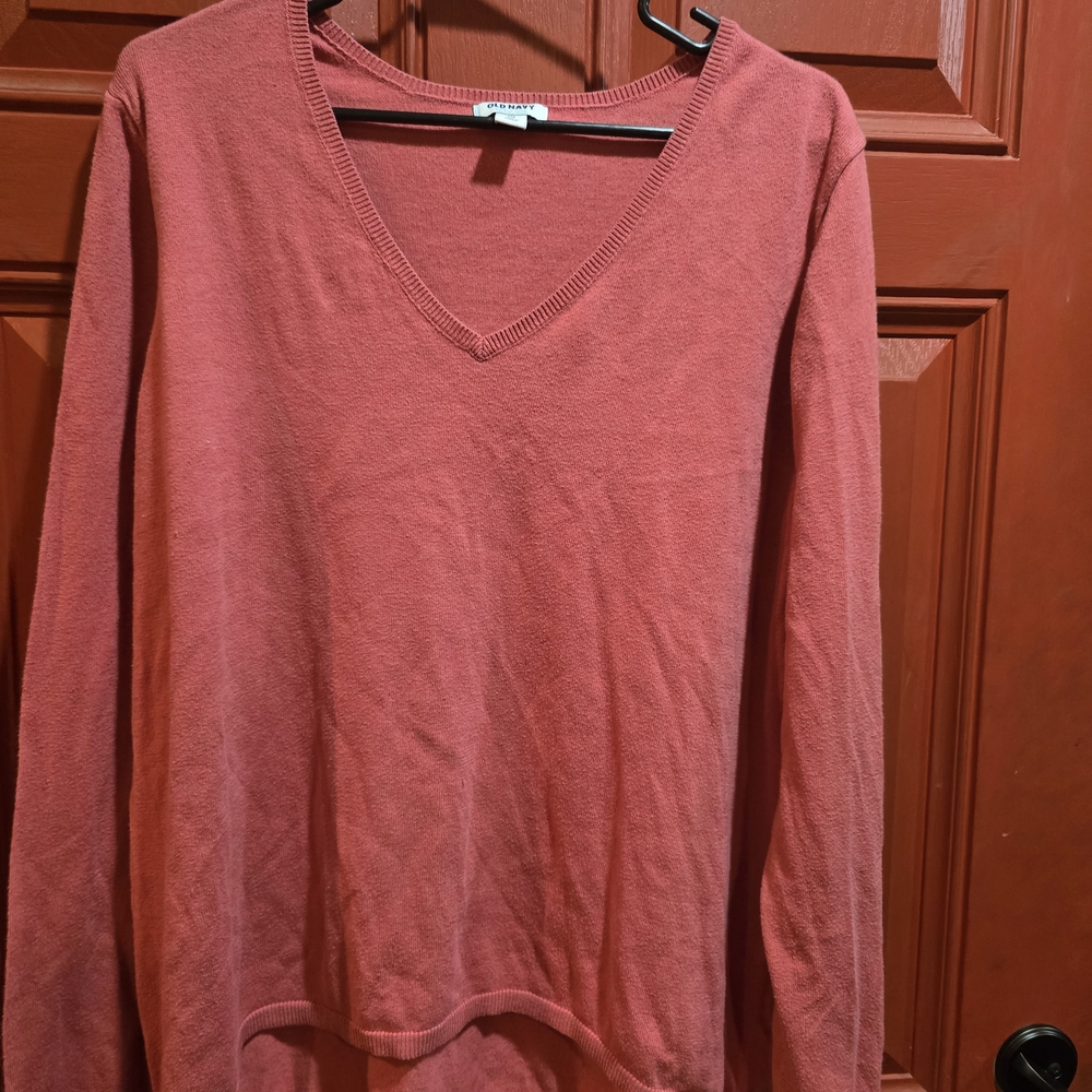 Old Navy Coral V-Neck Sweater